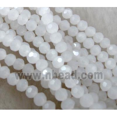 Chinese Glass Crystal Beads, faceted round, white