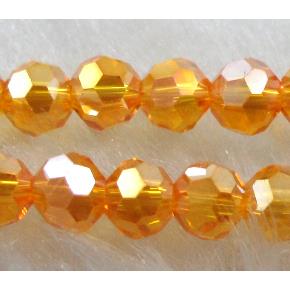 Chinese Crystal Beads, faceted round, golden AB-color