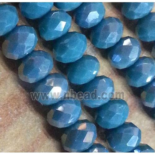 Chinese crystal glass bead, faceted rondelle, AB color