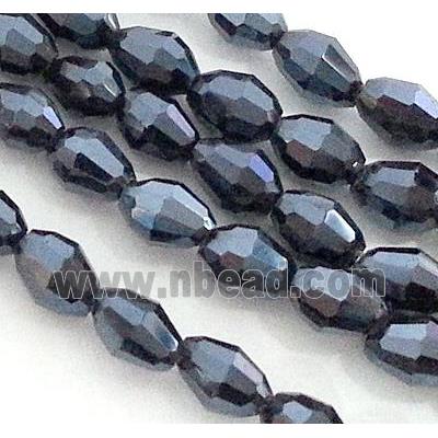 Chinese Crystal Glass Beads, faceted barrel