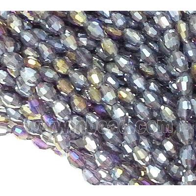 Chinese Crystal Glass Beads, faceted barrel