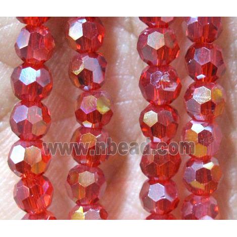 Chinese crystal glass bead, faceted round