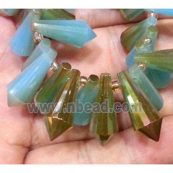 Chinese crystal glass bead, faceted teardrop