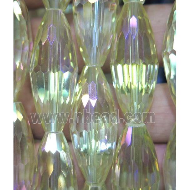 Chinese crystal glass bead, faceted rice