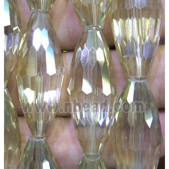 Chinese crystal glass bead, faceted rice