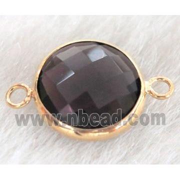 Chinese crystal glass connector Button purple