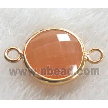 Chinese crystal glass connector Button orange