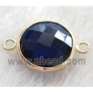 Chinese crystal glass connector Button dark-blue