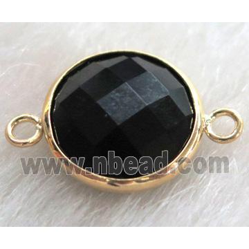 black Chinese crystal glass connector Button
