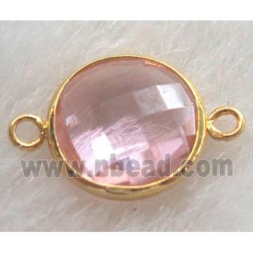 pink Chinese crystal glass connector Button