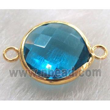 aqua Chinese crystal glass connector Button
