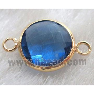 blue Chinese crystal glass connector Button