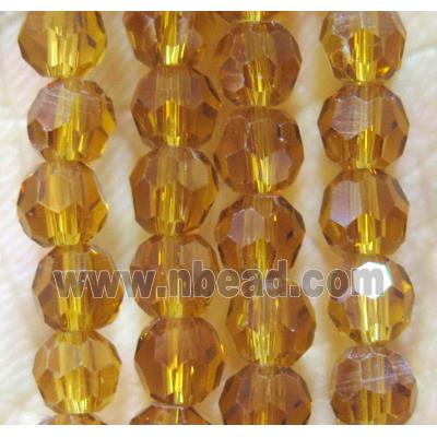 golden chinese crystal bead, faceted round