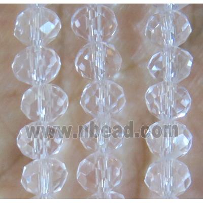 clear Chinese crystal bead, faceted rondelle