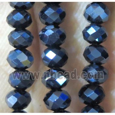 black Chinese crystal bead, faceted rondelle