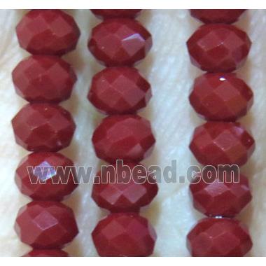darker red Chinese crystal bead, faceted rondelle