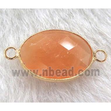 chinese crystal glass connector, faceted oval