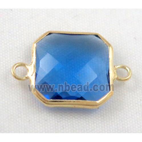 Chinese crystal glass connector, faceted square