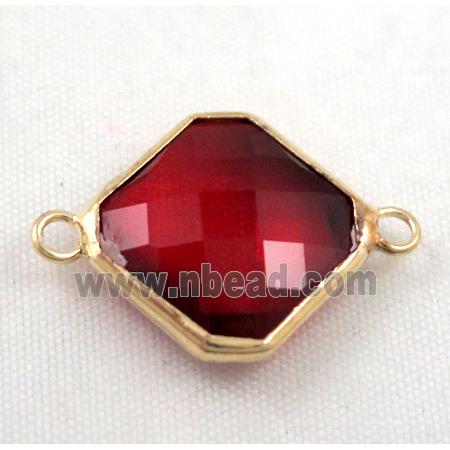 Chinese crystal glass connector, faceted square