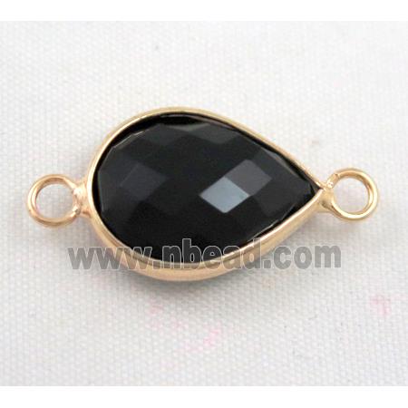 Chinese crystal glass connector, faceted teardrop