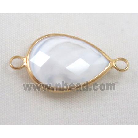 Chinese crystal glass connector, faceted teardrop