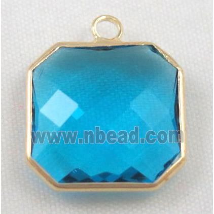 Chinese crystal glass pendant, faceted square