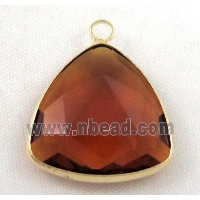 Chinese crystal glass pendant, faceted triangle