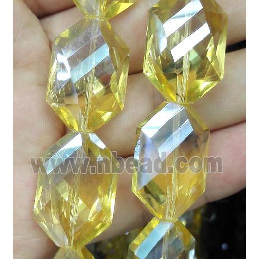 Chinese crystal bead, faceted, champagne