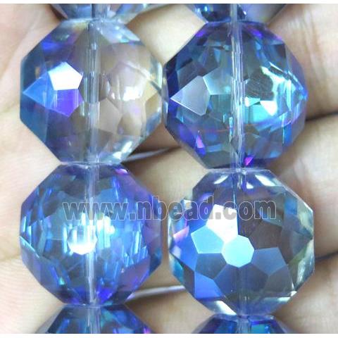 Chinese crystal bead, faceted flat round