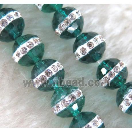 Chinese crystal bead with rhinestone, faceted round