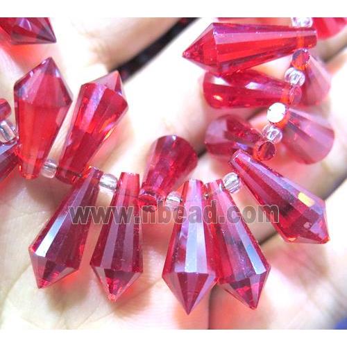 chinese crystal bead, faceted teardrop