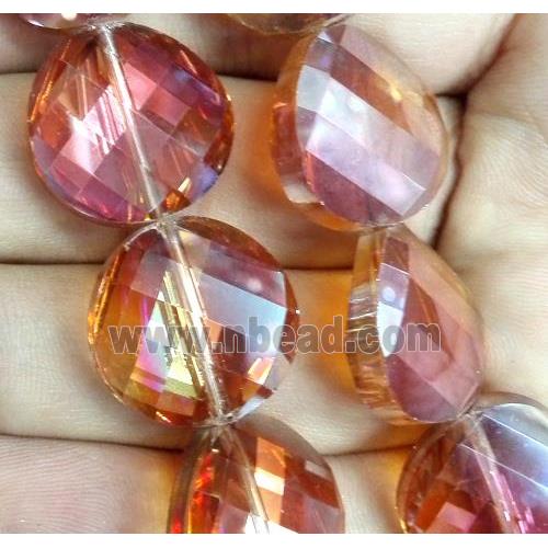 chinese crystal bead, faceted, twist round