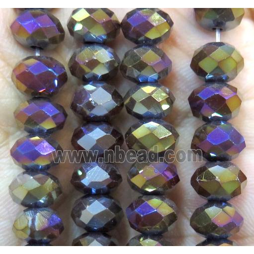 Chinese crystal glass bead, faceted rondelle
