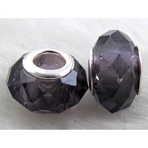 crystal glass beads, faceted rondelle, dark-purple