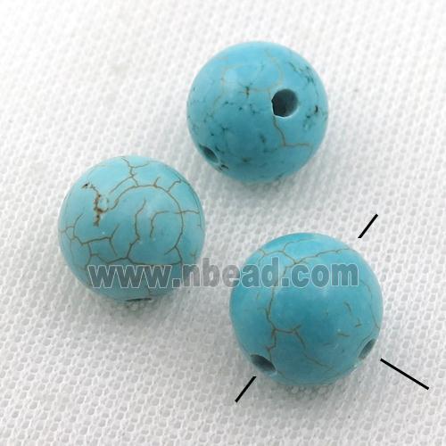 blue round Magnesite Turquoise Beads with 3hole