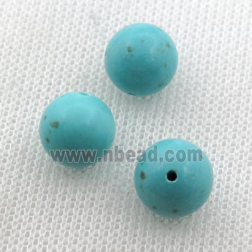 round Magnesite Turquoise Beads with halfHole
