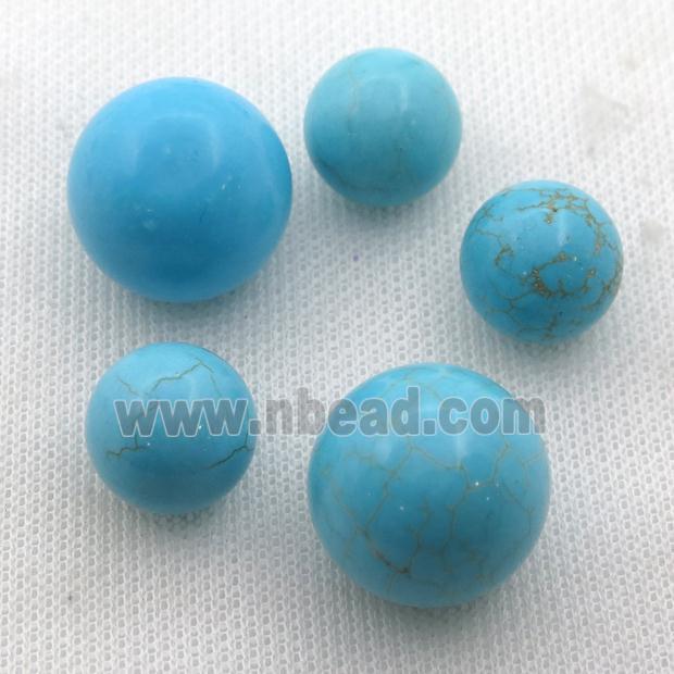 Magnesite Turquoise sphere beads, nohole
