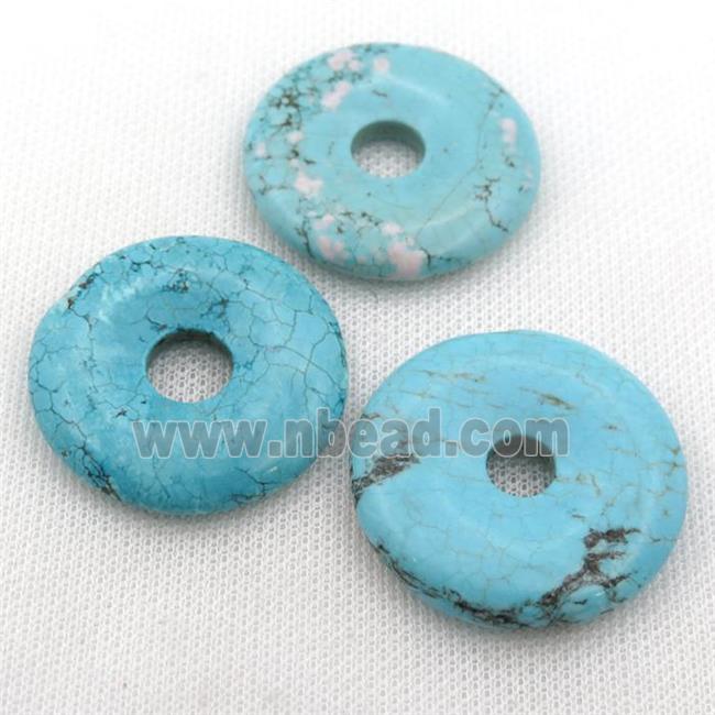 Magnesite Turquoise donut pendant