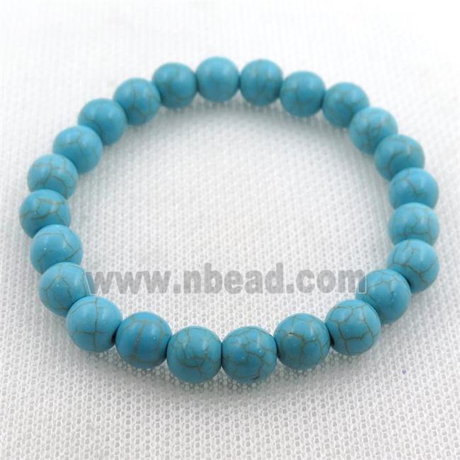 Synthetic Turquoise Bracelets, stretchy