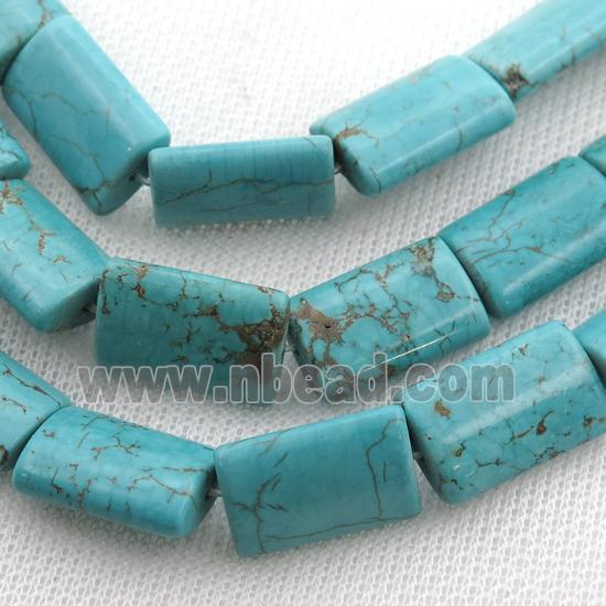 Magnesite Turquoise beads, flat tube