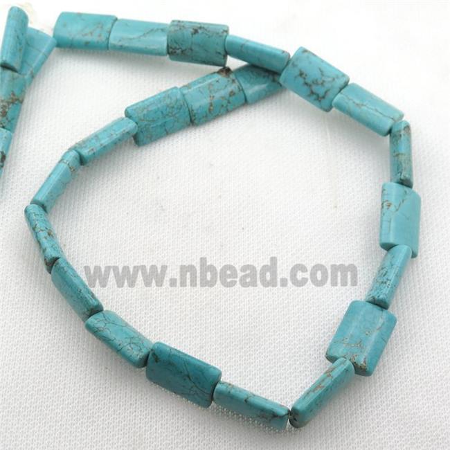 Magnesite Turquoise beads, flat tube