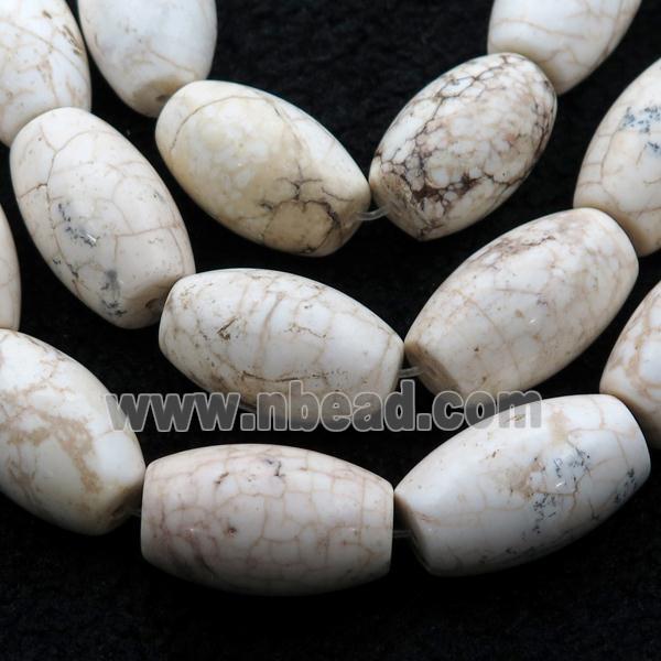 white Magnesite Turquoise beads, barrel