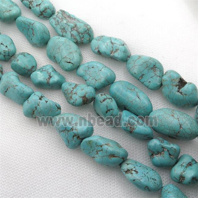 Magnesite Turquoise nugget beads, freeform