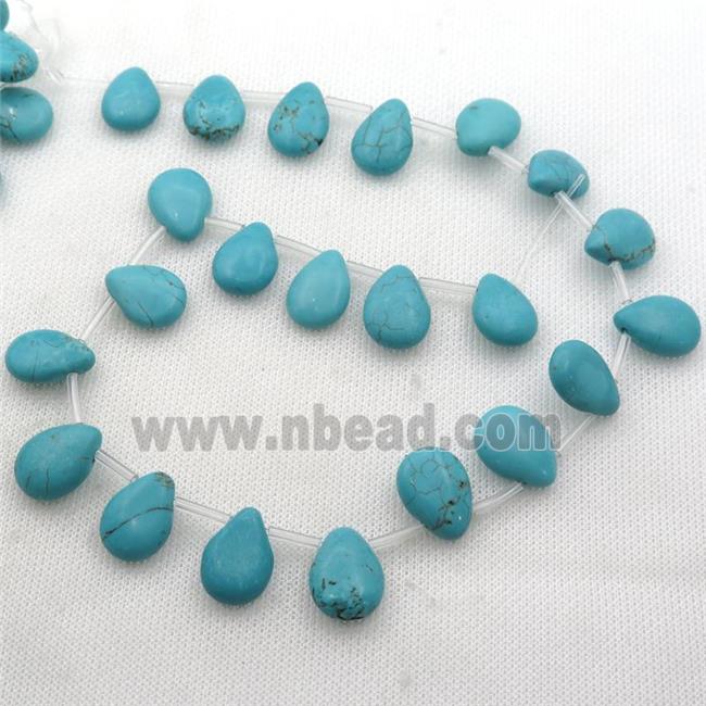 Magnesite Turquoise beads, teardrop, topdrilled