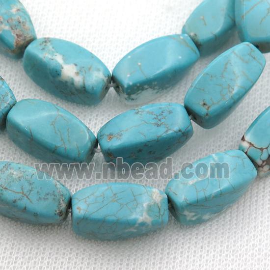 Magnesite Turquoise twist beads