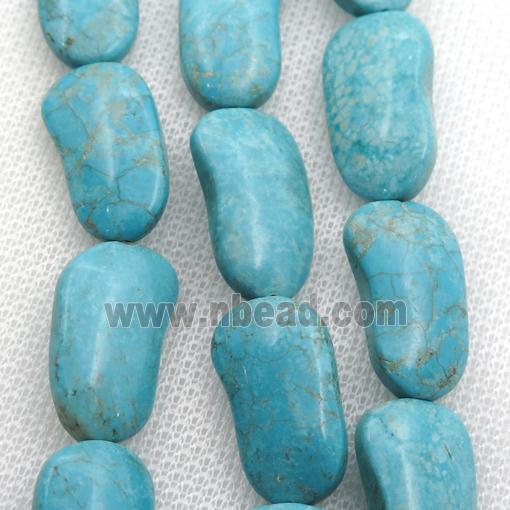 Magnesite Turquoise footprint beads