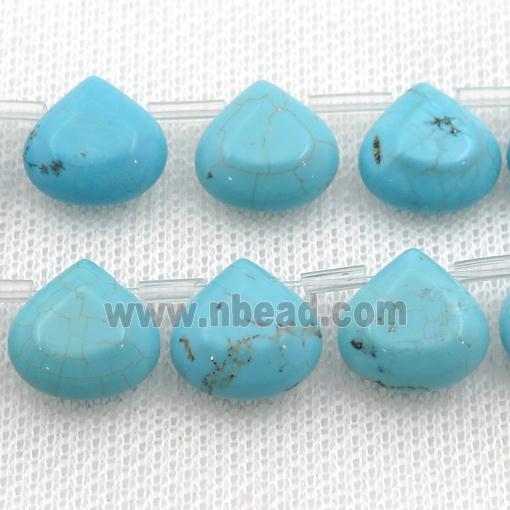 Magnesite Turquoise beads, teardrop, topdrilled