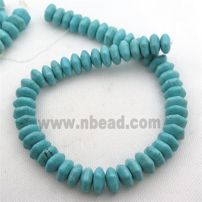Magnesite Turquoise hexagon beads