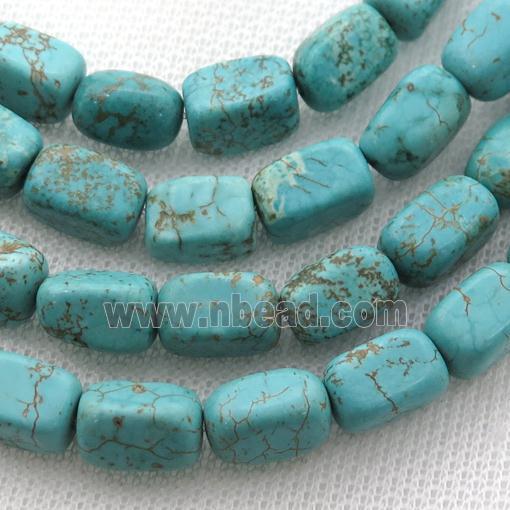 Magnesite Turquoise beads, cuboid