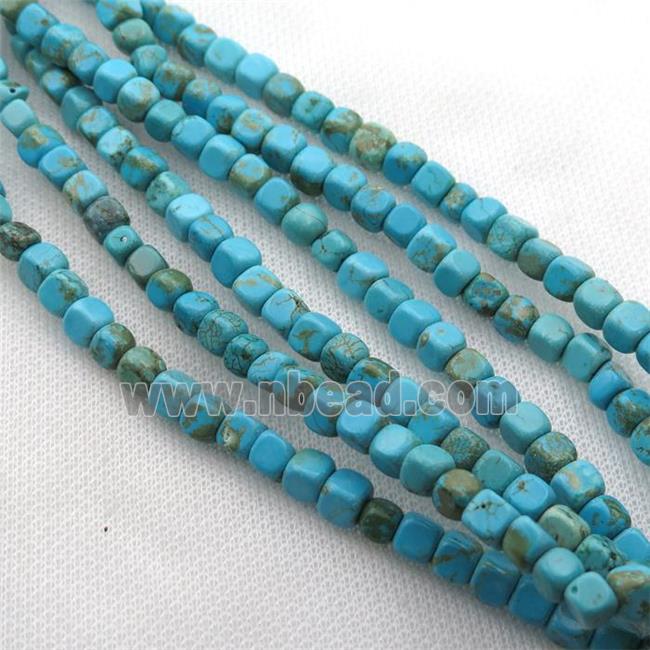 Magnesite Turquoise cube beads